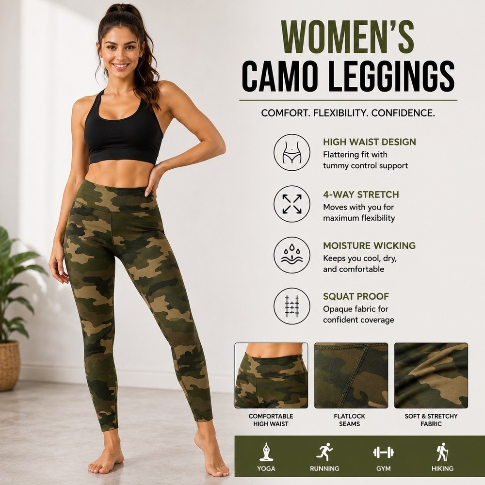 J.Crew Womens Camo Print Cropped Leggings Green Camouflage AL017 Size L NWT